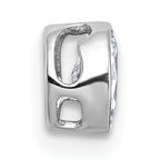 14k White Gold 1/3 carat Lab Grown Diamond VS+ F+ Oval Complete Bezel Set Chain Slide Pendant