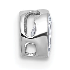 14k White Gold 1/3 carat Lab Grown Diamond VS+ F+ Oval Complete Bezel Set Chain Slide Pendant