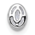 14k White Gold 1/3 carat Lab Grown Diamond VS+ F+ Oval Complete Bezel Set Chain Slide Pendant