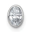 14k White Gold 1/3 carat Lab Grown Diamond VS+ F+ Oval Complete Bezel Set Chain Slide Pendant