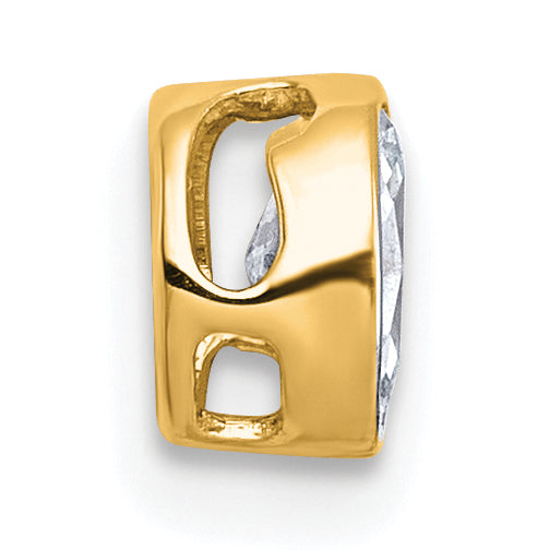 14k 1/3 carat Lab Grown Diamond VS+ F+ Oval Complete Bezel Set Chain Slide Pendant Secondary image