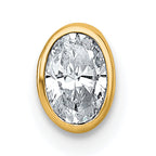 14k 1/3 carat Lab Grown Diamond VS+ F+ Oval Complete Bezel Set Chain Slide Pendant