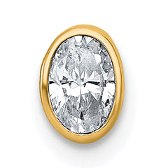 14k 1/3 carat Lab Grown Diamond VS+ F+ Oval Complete Bezel Set Chain Slide Pendant