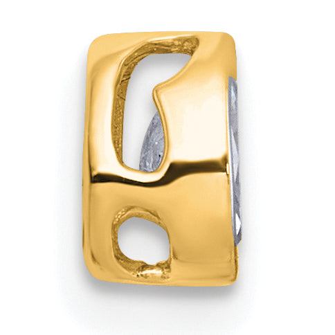 14k 3/8 carat Lab Grown Diamond VS+ F+ Oval Complete Bezel Set Chain Slide Pendant Secondary image