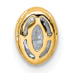 14k 3/8 carat Lab Grown Diamond VS+ F+ Oval Complete Bezel Set Chain Slide Pendant