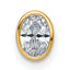 14ky 3/8ct Lab Grown Dia VS+ F+ Oval Comp Bezel Set Chain Slide Pendant