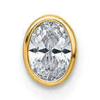 14k 3/8 carat Lab Grown Diamond VS+ F+ Oval Complete Bezel Set Chain Slide Pendant