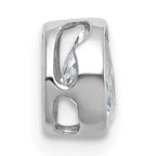 14k White Gold 1/2 carat Lab Grown Diamond VS+ F+ Oval Complete Bezel Set Chain Slide Pendant