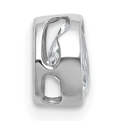 14k White Gold 1/2 carat Lab Grown Diamond VS+ F+ Oval Complete Bezel Set Chain Slide Pendant