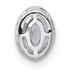 14k White Gold 1/2 carat Lab Grown Diamond VS+ F+ Oval Complete Bezel Set Chain Slide Pendant