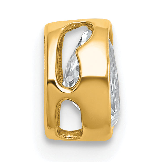 14k 1/2 carat Lab Grown Diamond VS+ F+ Oval Complete Bezel Set Chain Slide Pendant Secondary image