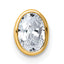 14ky 1/2ct Lab Grown Dia VS+ F+ Oval Comp Bezel Set Chain Slide Pendant