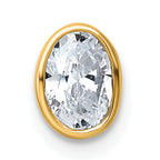 14k 1/2 carat Lab Grown Diamond VS+ F+ Oval Complete Bezel Set Chain Slide Pendant