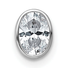 14kw 5/8ct Lab Grown Dia VS+ F+ Oval Comp Bezel Set Chain Slide Pendant