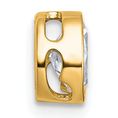 14k 5/8 carat Lab Grown Diamond VS+ F+ Oval Complete Bezel Set Chain Slide Pendant