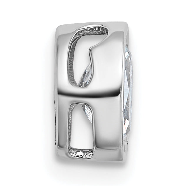 14k White Gold 3/4 carat Lab Grown Diamond VS+ F+ Oval Complete Bezel Set Chain Slide Pendant Secondary image