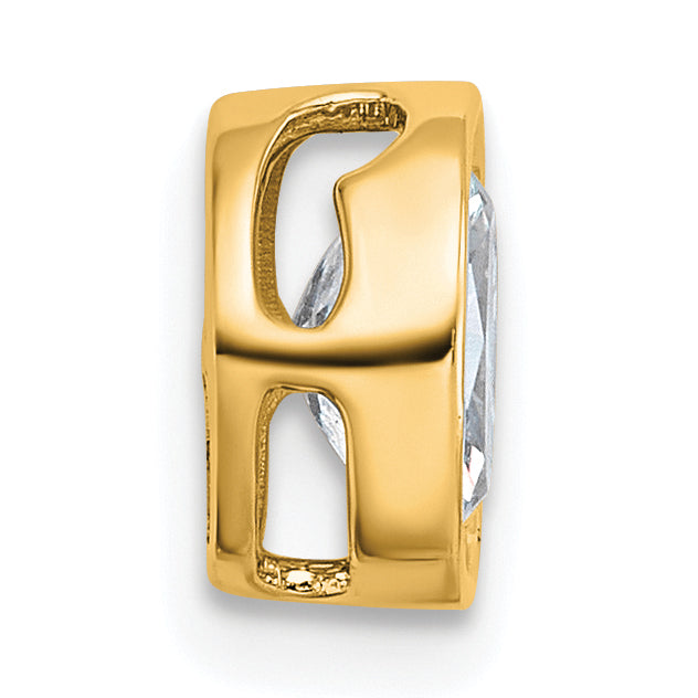14k 3/4 carat Lab Grown Diamond VS+ F+ Oval Complete Bezel Set Chain Slide Pendant
