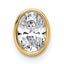 14ky 3/4ct Lab Grown Dia VS+ F+ Oval Complete Bezel Set Chain Slide Pendant