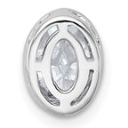 14k White Gold 1 carat Lab Grown Diamond VS+ F+ Oval Complete Bezel Set Chain Slide Pendant