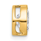 14k 1 carat Lab Grown Diamond VS+ F+ Oval Complete Bezel Set Chain Slide Pendant