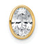 14k 1 carat Lab Grown Diamond VS+ F+ Oval Complete Bezel Set Chain Slide Pendant