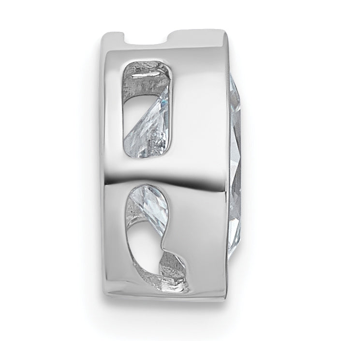 14k White Gold 1 1/2 carat Certified Lab Grown Diamond VS+ F+ Oval Complete Bezel Set Chain Slide Pendant Secondary image