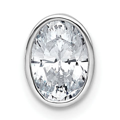 14kw 1 1/2ct Cert Lab Grown Dia VS+ F+ Oval Comp Bezel Set Chain Slide