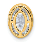 14k 1 1/2 carat Certified Lab Grown Diamond VS+ F+ Oval Complete Bezel Set Chain Slide Pendant