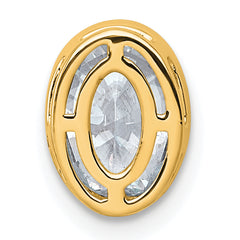 14k 1 1/2 carat Lab Grown Diamond VS+ F+ Oval Complete Bezel Set Chain Slide Pendant