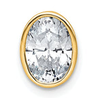 14k 1 1/2 carat Lab Grown Diamond VS+ F+ Oval Complete Bezel Set Chain Slide Pendant