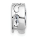 14k White Gold 2 carat Lab Grown Diamond VS+ F+ Oval Complete Bezel Set Chain Slide Pendant