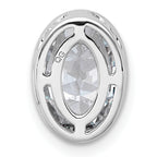 14k White Gold 2 carat Certified Lab Grown Diamond VS+ F+ Oval Complete Bezel Set Chain Slide Pendant