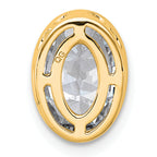 14k 2 carat Lab Grown Diamond VS+ F+ Oval Complete Bezel Set Chain Slide Pendant