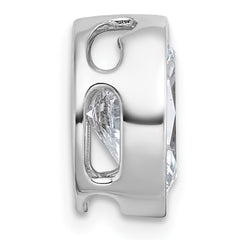 14k White Gold 2 1/2 carat Certified Lab Grown Diamond VS+ F+ Oval Complete Bezel Set Chain Slide Pendant