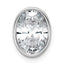 14k White Gold 2 1/2 carat Lab Grown Diamond VS+ F+ Oval Complete Bezel Set Chain Slide Pendant