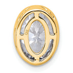 14k 2 1/2 carat Certified Lab Grown Diamond VS+ F+ Oval Complete Bezel Set Chain Slide Pendant