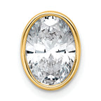 14k 2 1/2 carat Lab Grown Diamond VS+ F+ Oval Complete Bezel Set Chain Slide Pendant