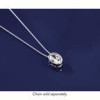 Oval Lab-Grown Diamond Slide Pendant in 14K White Gold, 12mm (2 1/2 ct.) - Sophia Jewelers