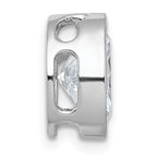 14k White Gold 3 carat Lab Grown Diamond VS+ F+ Oval Complete Bezel Set Chain Slide Pendant
