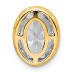 14k 3 carat Certified Lab Grown Diamond VS+ F+ Oval Complete Bezel Set Chain Slide Pendant