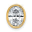 14ky 3ct Cert Lab Grown Dia VS+ F+ Oval Comp Bezel Set Chain Slide Pendant