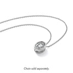 Bezel-Set Oval Lab-Grown Diamond Slide Pendant in 14K White Gold (3 ct. tw.) - Sophia Jewelers