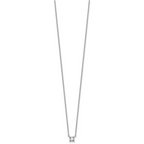 14k White Gold 1/4 carat Lab Grown Diamond VS+ F+ Princess Complete 18 inch Four Prong Pendant Necklace