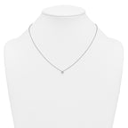 14k White Gold 1/4 carat Lab Grown Diamond VS+ F+ Princess Complete 18 inch Four Prong Pendant Necklace