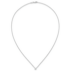 14k White Gold 1/4 carat Lab Grown Diamond VS+ F+ Princess Complete 18 inch Four Prong Pendant Necklace