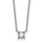 14k White Gold 1/4 carat Lab Grown Diamond VS+ F+ Princess Complete 18 inch Four Prong Pendant Necklace