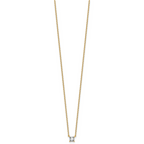 14k 1/4 carat Lab Grown Diamond VS+ F+ Princess Complete 18 inch Four Prong Pendant Necklace