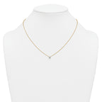 14k 1/4 carat Lab Grown Diamond VS+ F+ Princess Complete 18 inch Four Prong Pendant Necklace