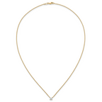 14k 1/4 carat Lab Grown Diamond VS+ F+ Princess Complete 18 inch Four Prong Pendant Necklace