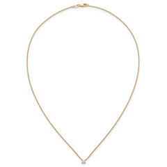 14k 1/4 carat Lab Grown Diamond VS+ F+ Princess Complete 18 inch Four Prong Pendant Necklace